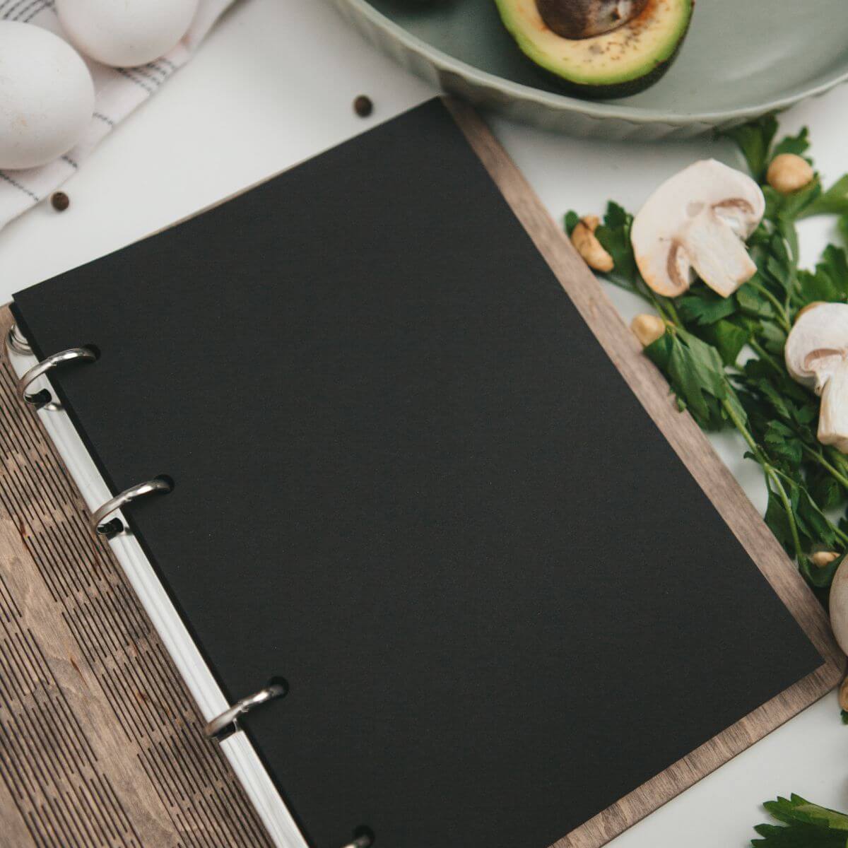 cooking book on wood 